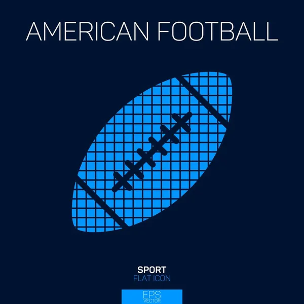 Amerikansk Fotboll Platt Ikon Blå Pixel Stil — Stock vektor