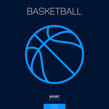 Basketbol sahası simgesi mavi üzerine