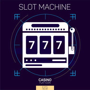 Slot makinesi düz simgesi
