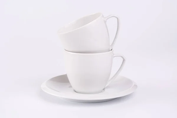 Stack of cups on white background — Stock Photo, Image