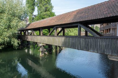 Nuremberg, Almanya'nın eski şehir eski bir ahşap köprü