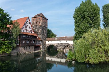 Weinstadl River old town Nuremberg, Ger Pegnitz