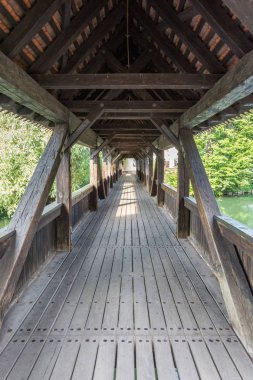 Nuremberg, Almanya'nın eski şehir eski bir ahşap köprü