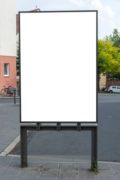 Blank ad space sign isolated in the street