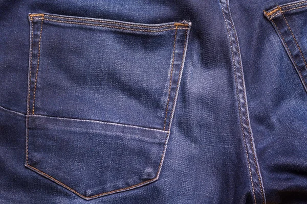 Blue jeans back pocket as a close up — Stock Photo, Image