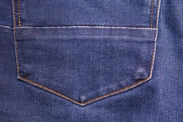 Blue jeans back pocket as a close up — Stock Photo, Image