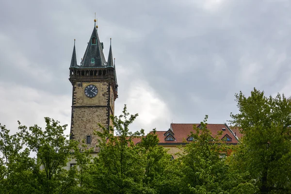 The town hall of Prague, Czech Republic on a cloudy day — Stock Photo, Image