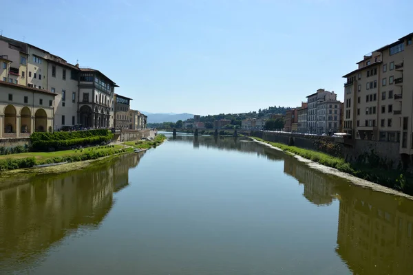 Río Arno Florencia Día Soleado — Foto de Stock