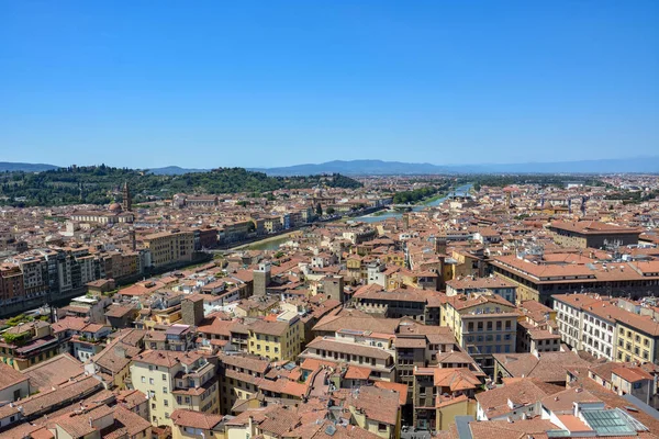 Vista Palazzo Vecchio Sobre Florença Com Rio Arno Num Dia — Fotografia de Stock