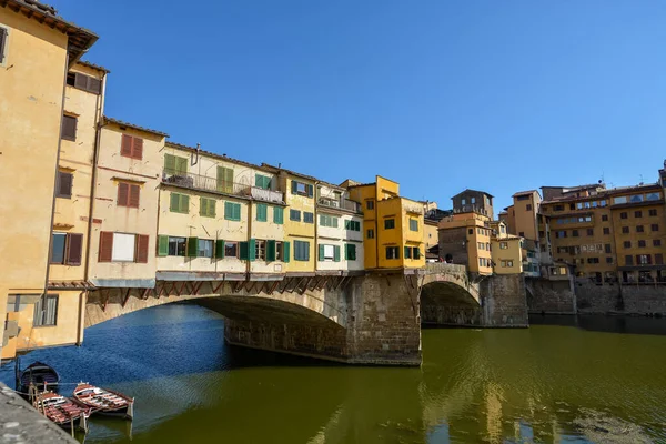 Famoso Puente Ponte Vecchio Florencia Desde Lado Día Soleado — Foto de Stock