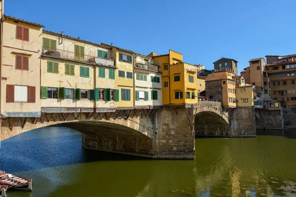 Famoso Puente Ponte Vecchio Florencia Desde Lado Día Soleado —  Fotos de Stock