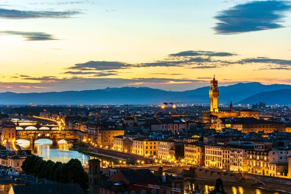 Floransa Palazzo Vecchio Katedral Santa Maria Del Fiore Ponte Vecchio — Stok fotoğraf