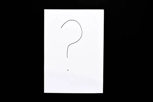 Sheet Question Mark Black Background — Stock Photo, Image