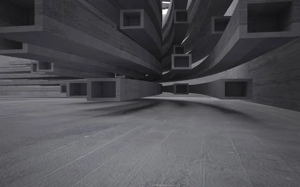 Пустой темно-абстрактный бетонный интерьер комнаты — стоковое фото