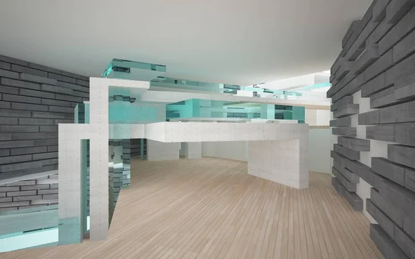 Abstrakte braune Beton Zukunft Interieur — Stockfoto