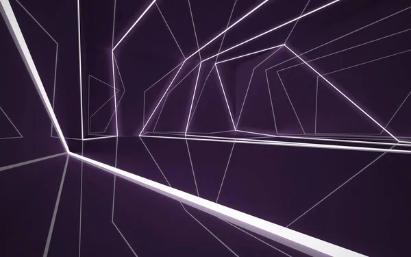 Abstract violet interior of the future — Stock Photo, Image