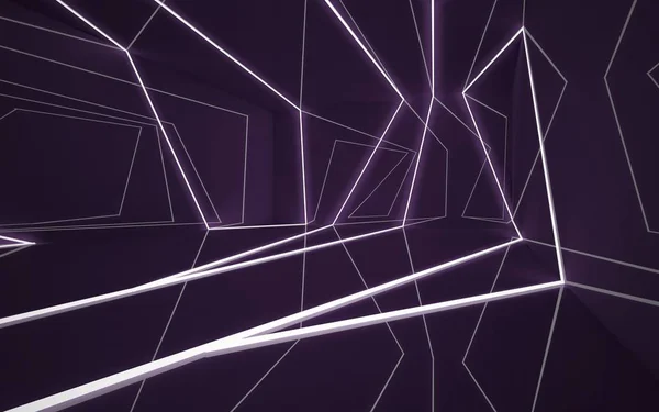 Абстрактный фиолетовый интерьер будущего — стоковое фото