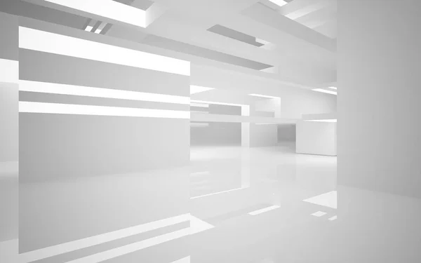 Abstraktní interiér budoucnosti v minimalistickém stylu — Stock fotografie