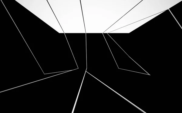 Interior preto abstrato com linhas brancas — Fotografia de Stock
