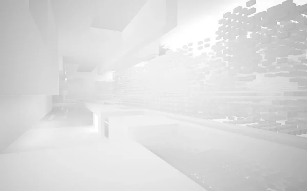 Abstraktní interiér budoucnosti v minimalistickém stylu — Stock fotografie