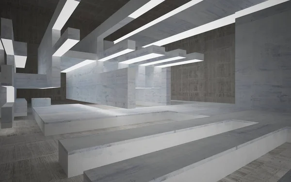 Пустой темно-абстрактный бетонный зал — стоковое фото