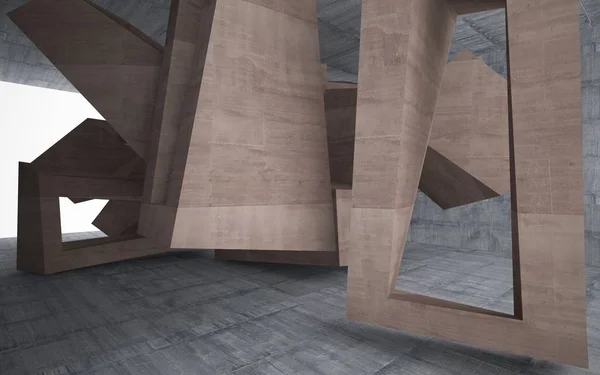 Interior futuro de hormigón marrón abstracto —  Fotos de Stock