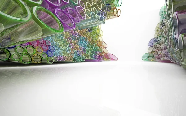 Renkli tüpler dizi ile soyut iç — Stok fotoğraf