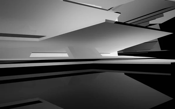 Абстрактный белый интерьер с глянцевыми линиями — стоковое фото