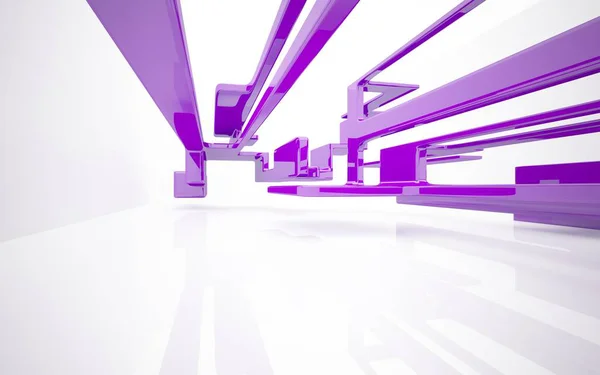 Interior abstracto con escultura púrpura brillante —  Fotos de Stock