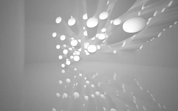 Abstracte gladde witte interieur van de toekomst. — Stockfoto