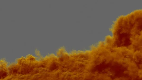 Fumaça suja laranja em um fundo cinza . — Fotografia de Stock