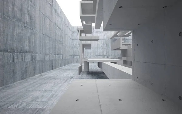 Abstrato vazio quarto de concreto interior — Fotografia de Stock