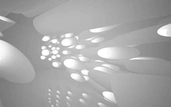 Abstraktes glattes weißes Interieur der Zukunft. — Stockfoto