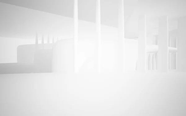 Абстрактный белый интерьер с будущими колоннами — стоковое фото