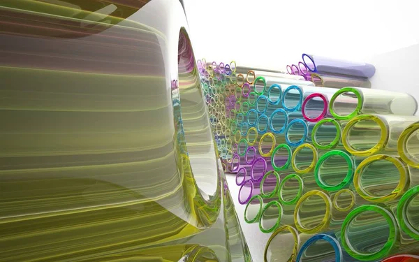 Interior abstracto con matriz de tubos de colores —  Fotos de Stock