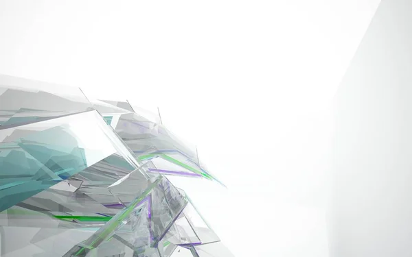 Абстрактный белый интерьер с глянцевым декором — стоковое фото