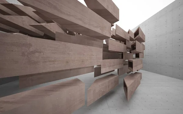 Interior futuro de hormigón marrón abstracto —  Fotos de Stock