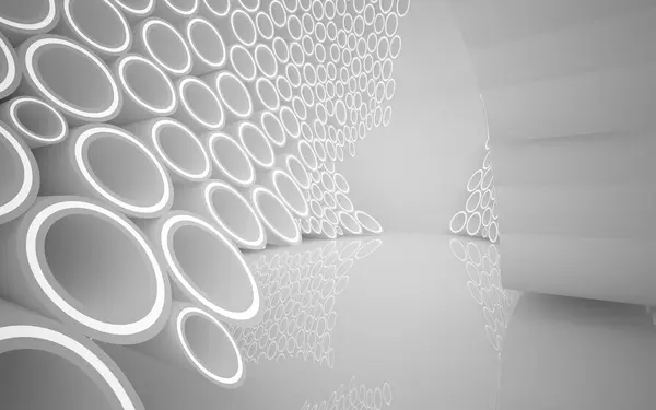 Abstract white interior of the future of rings — Stock Photo, Image