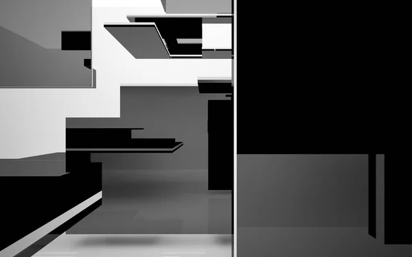 Abstraktní dynamické interiér s smoth objekty — Stock fotografie