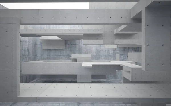 Abstrato vazio quarto de concreto interior — Fotografia de Stock