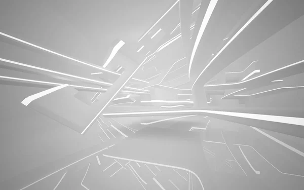 Abstract white interior of the future — Stock Photo, Image