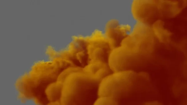 Orange dirty smoke on a grey background. — Stock Photo, Image