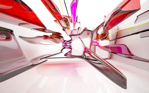 Dynamiska interiör med glasföremål — Stockfoto