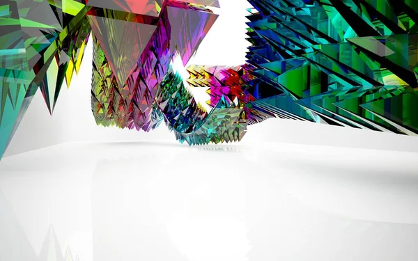 Interni minimalisti con cristalli di vetro colorato — Foto Stock