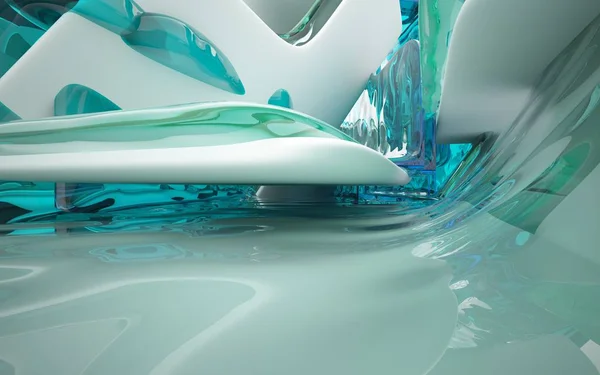Abstracte glad toekomstige binnenzwembad — Stockfoto