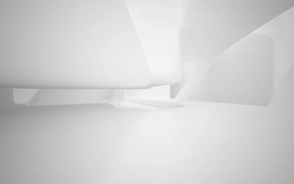 Abstraktní bílý interiér budoucnosti — Stock fotografie