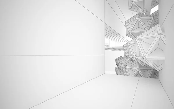 Interior abstracto destaca futuro con geosfera — Foto de Stock
