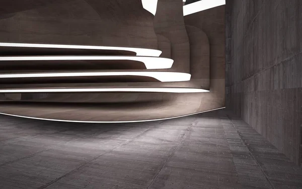 Пустой темно-бетонный интерьер комнаты — стоковое фото