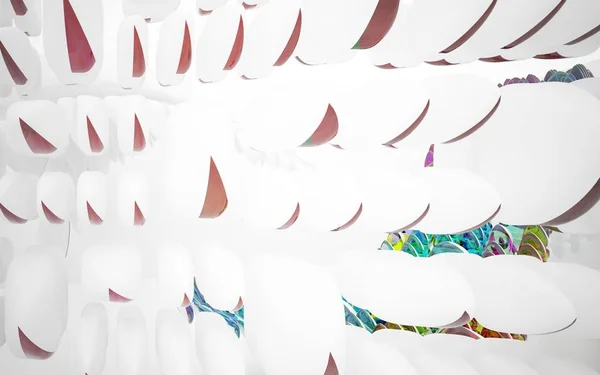 Interior em matriz de vidro colorido de esculturas — Fotografia de Stock