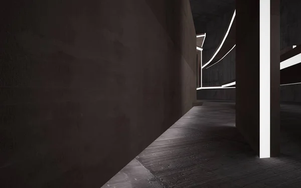 空の暗いコンクリートの部屋のインテリア — ストック写真